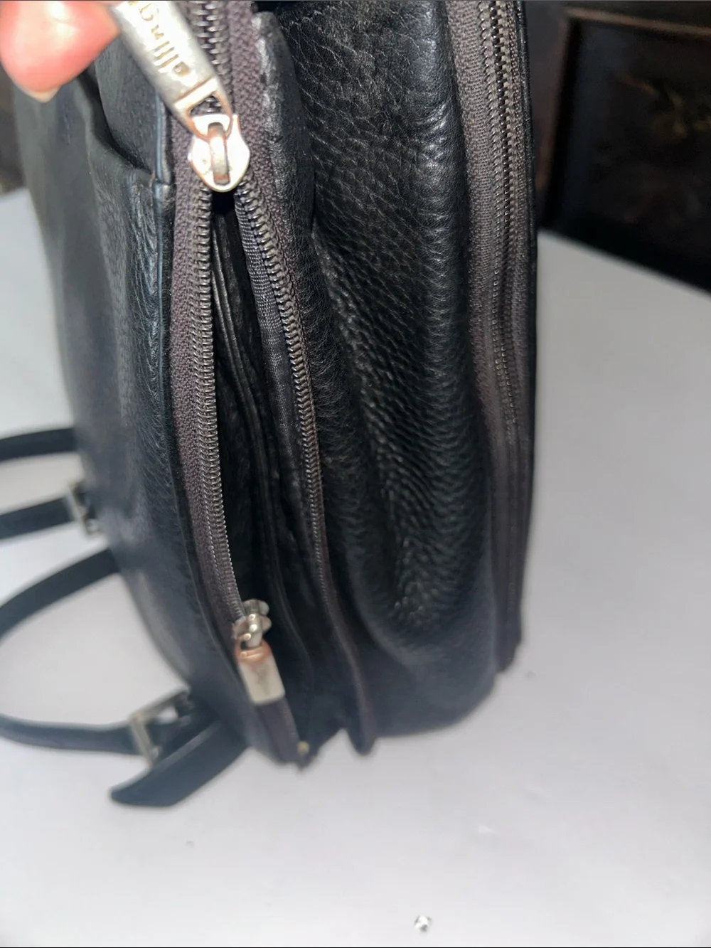 Ellington Black Leather Men's Backpack